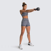 Knitted Sexy Sports Tank Top Shorts Yoga Wea